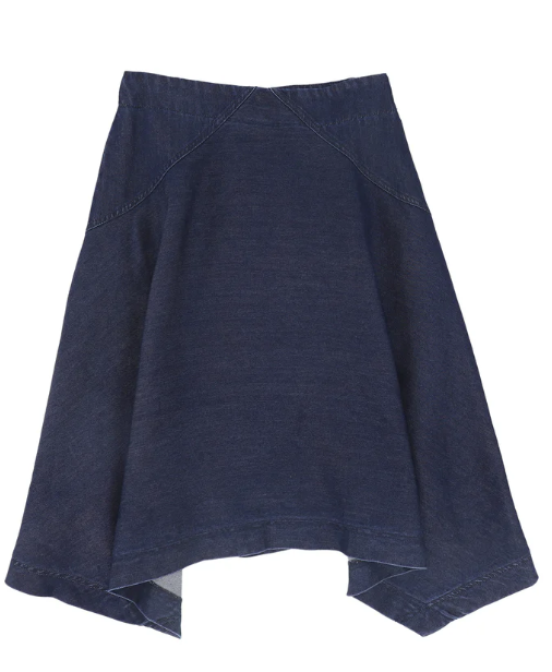 Denim Diagonal Stitched  Skirt