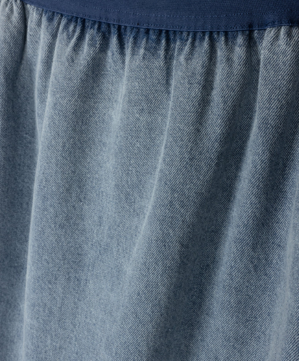 Slate Denim Elastic Straight Skirt