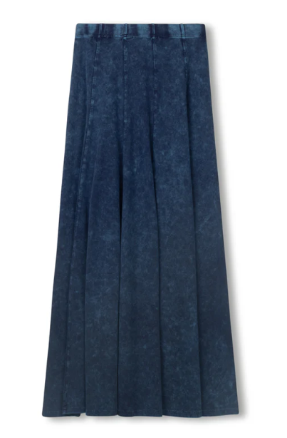 Slate Paneled Midi Mineral Wash Skirt