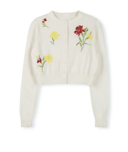 Minimal Yanny Floral Knit Cardigan