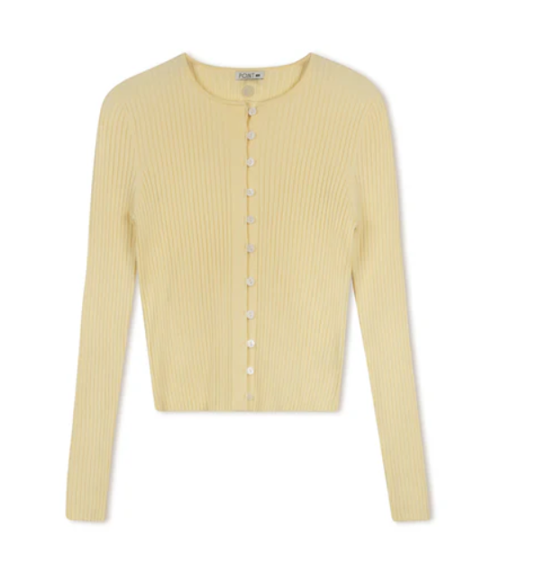 Point Ribbed Knit Cardi