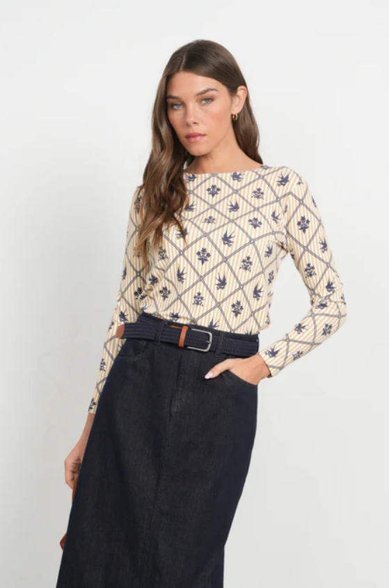 Point Printed Jersey Crew