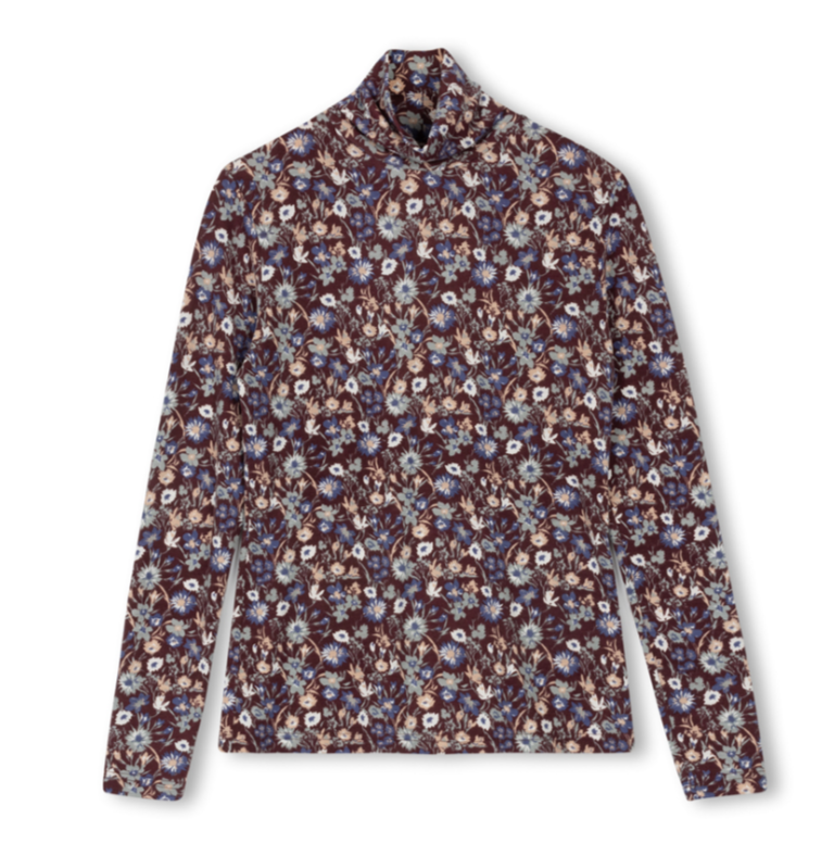 Floral Mock Neck