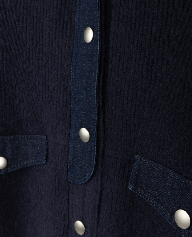 Knit and Denim Contrast Jacket