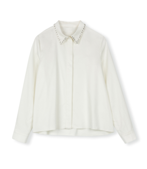 Beaded Detailed Poplin Blouse