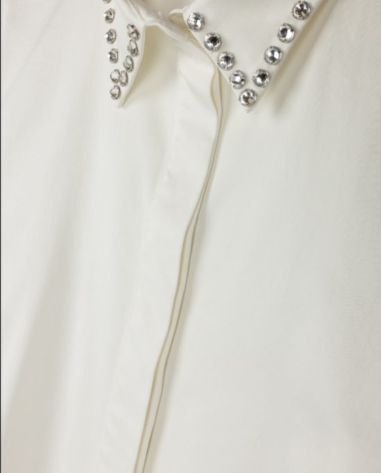 Beaded Detailed Poplin Blouse