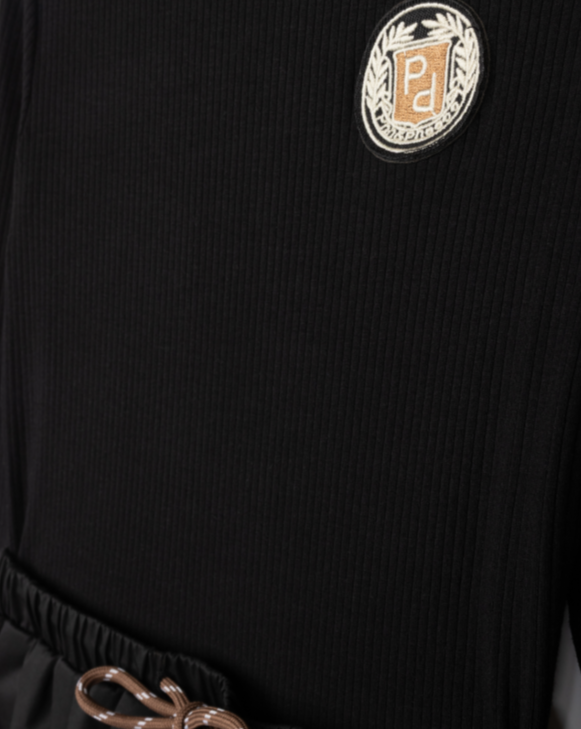 Raincoat Ribbed Emblem Dress