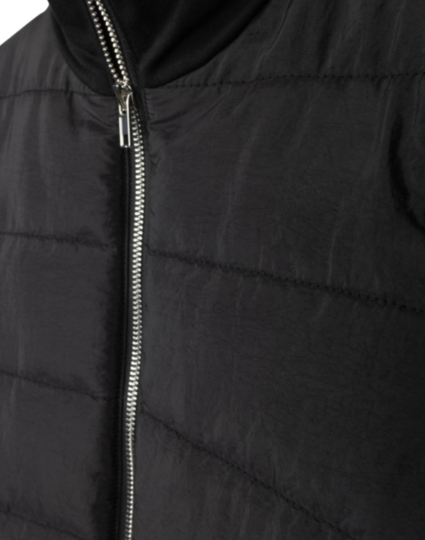 Puffed Front and Knit Sleeves Jacket