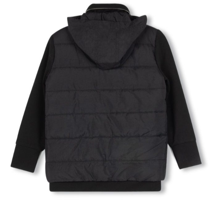 Puffed Front and Knit Sleeves Jacket