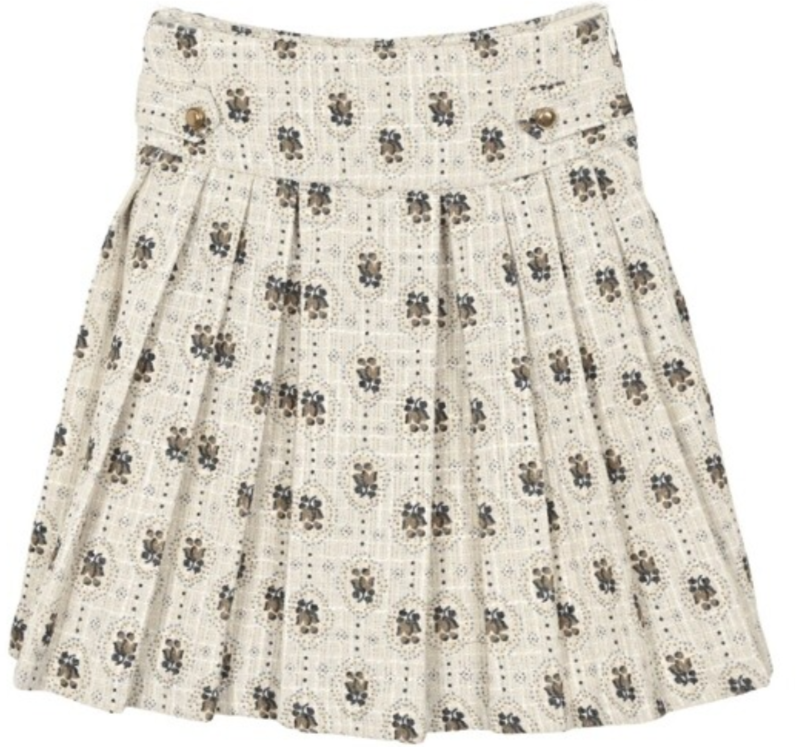 Breed Shimmer Floral Printed Pleated Skirt