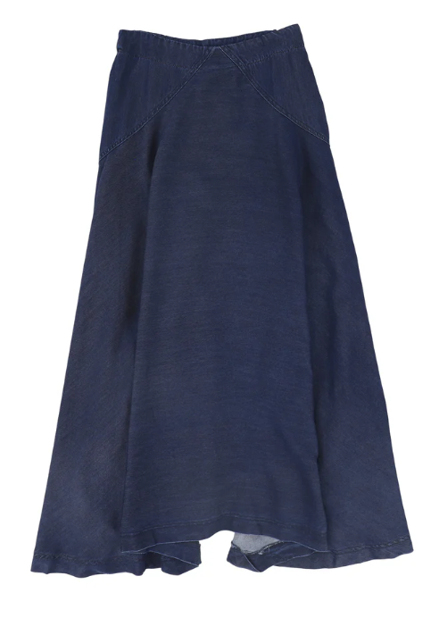 Denim Diagonal Stitched  Skirt