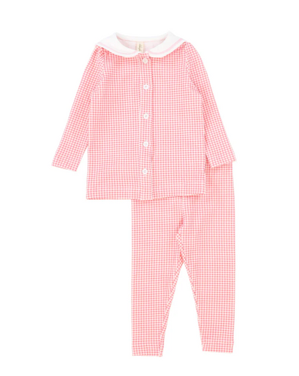 Bebe Jolee Gingham Collar Pajama Set