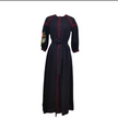 Embroidered Sleeve Stitched Placket Dress