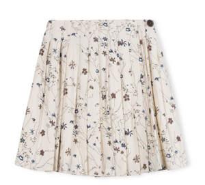 Floral Wrap Pleated Skirt