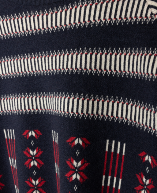 Geometric Print Ruffle Sweater