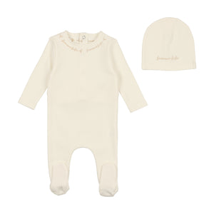 Script Cotton Footie W Beanie