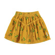 Yellow Corduroy Skirt w flowers