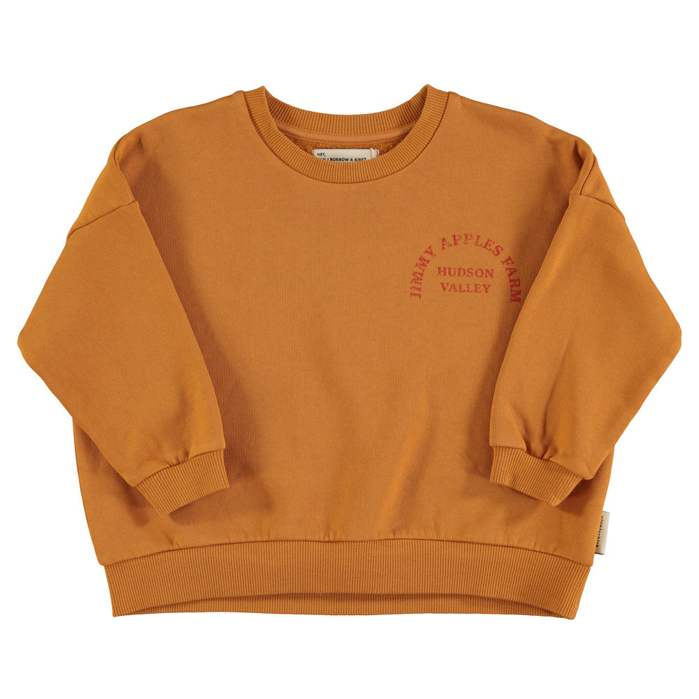 Camel Sweatshirt with apples farm print