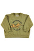 Olive Green Sweatshirt w/ Tiger Print