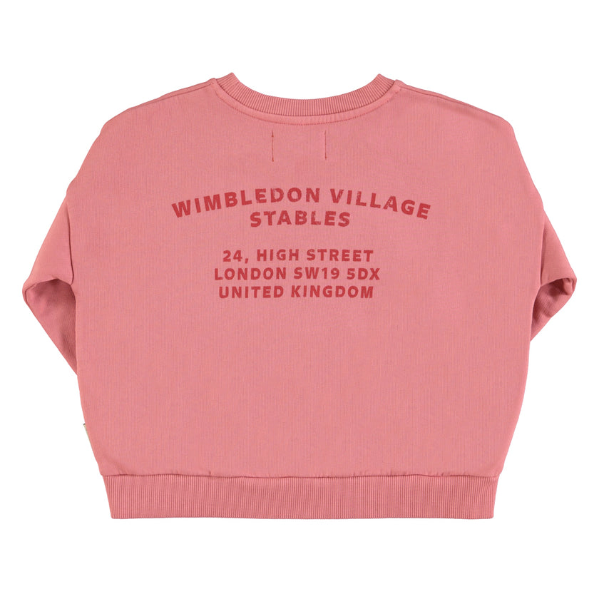 Pink sweatshirt w house print