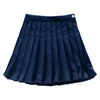 Navy Velvet Pleat Skirt