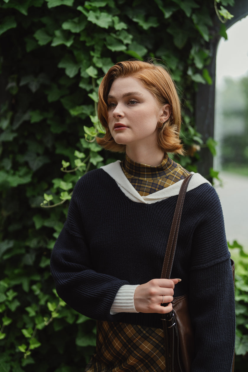 Point Chunky Knit Sailor Sweater