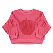 Terry Cotton sweatshirt w red apple