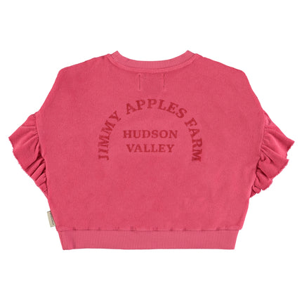 Terry Cotton sweatshirt w red apple