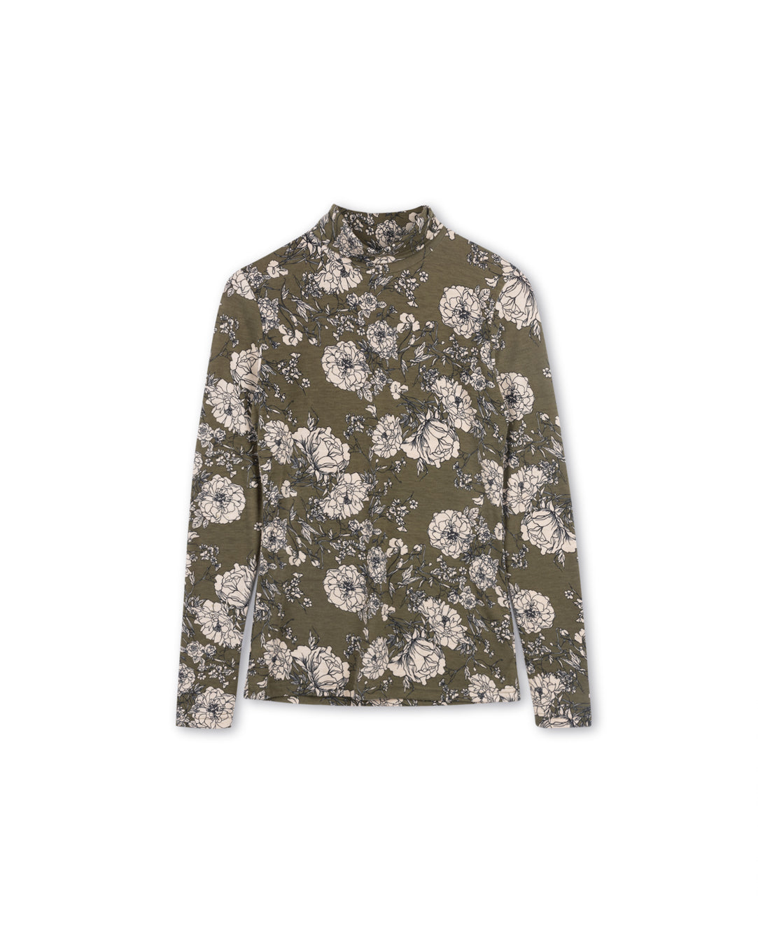 Printed Floral Turtleneck