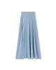 Denim Pleated Skirt with Drawstring Waist