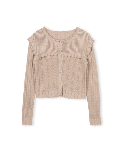 Cotton Knit Eyelet Cardigan