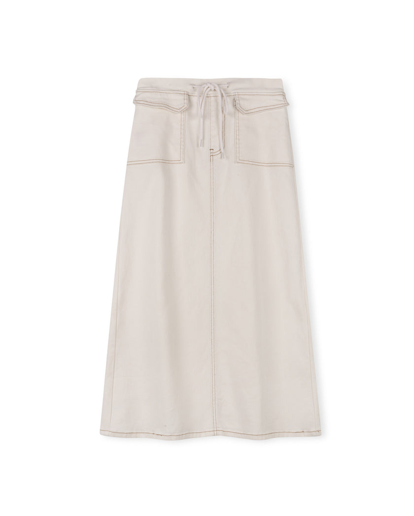 Toggle Denim Maxi Skirt