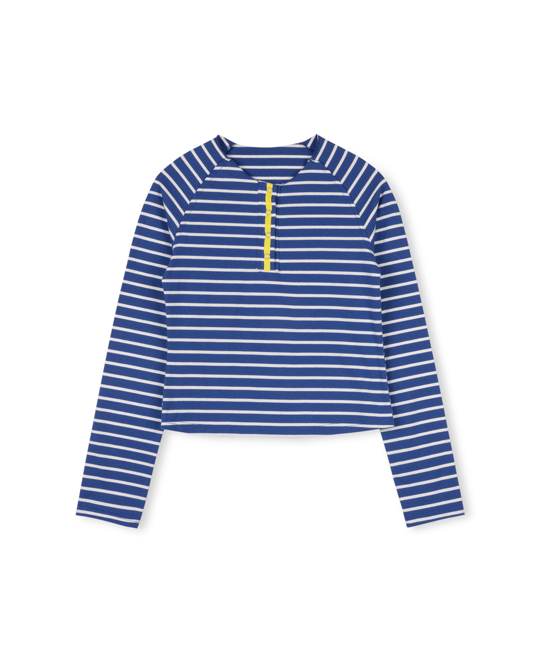 Striped Raw Placket T-Shirt