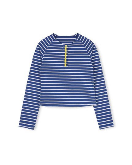 Striped Raw Placket T-Shirt