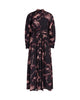 Printed Piped Sash Waisted Dress