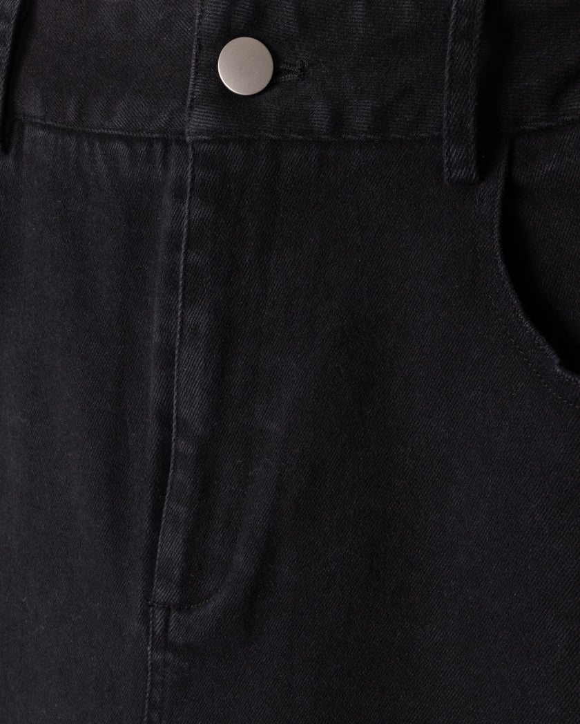 Denim Straight Maxi Skirt