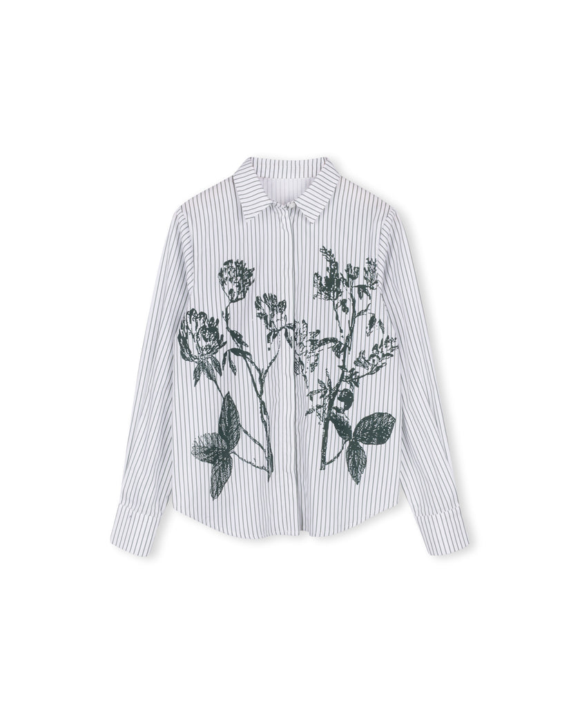 Flower and Stripe Shirt