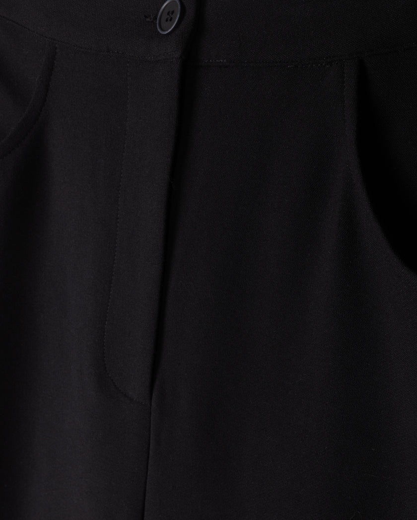 Fly Front Wool A-Line Skirt