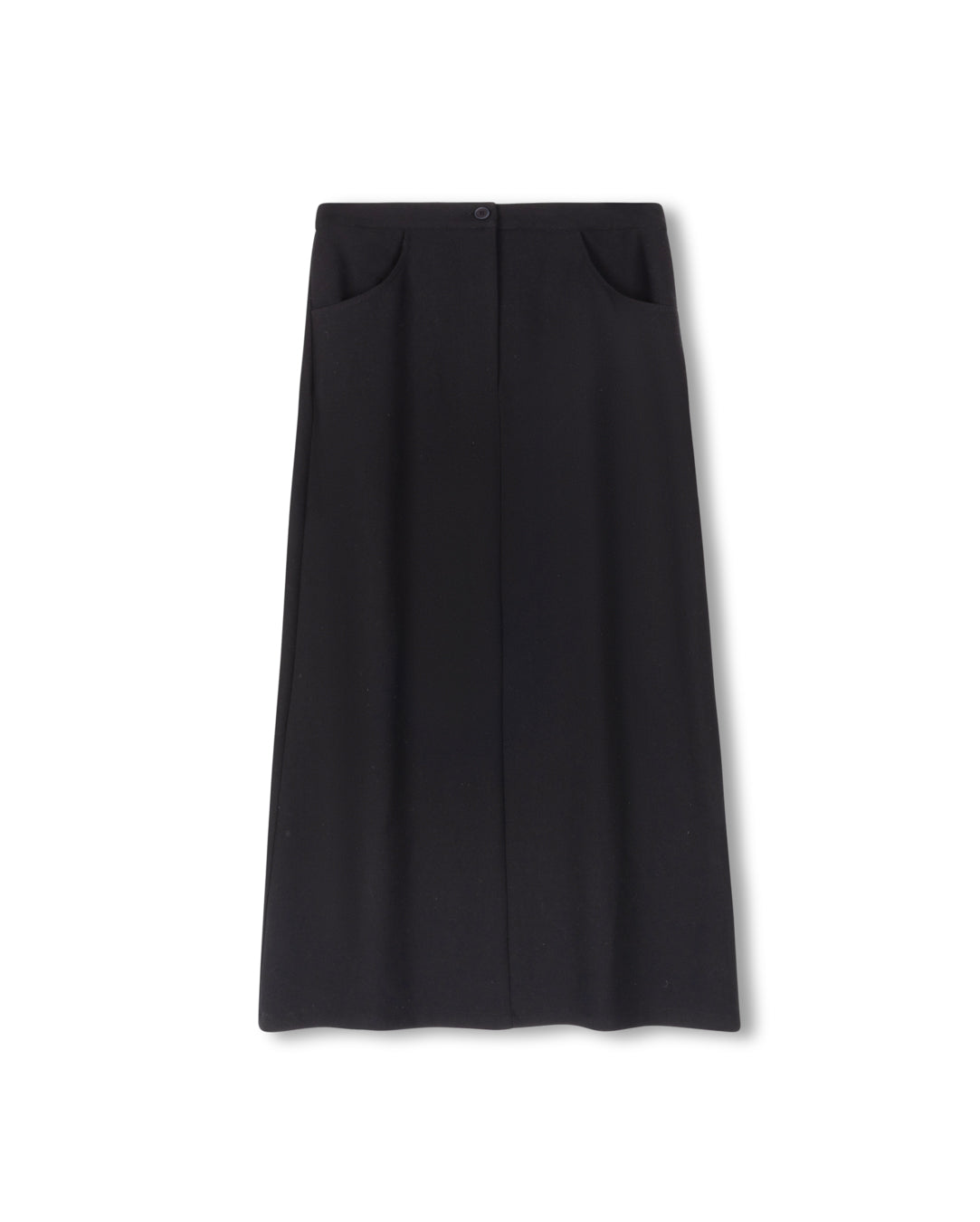 Fly Front Wool A-Line Skirt