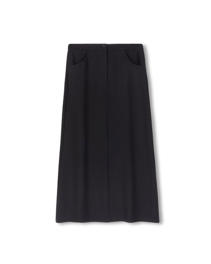 Fly Front Wool A-Line Skirt