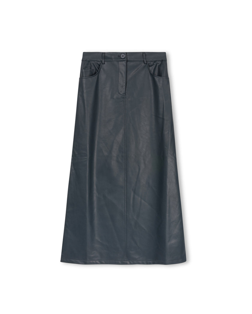 Alhama Leather Straight Maxi Skirt