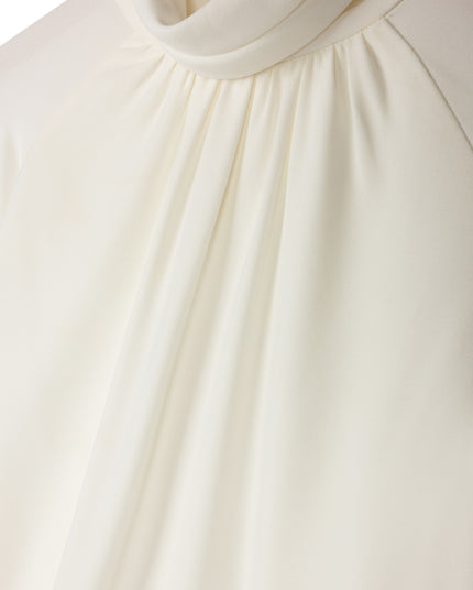 Silk Drape Neckline Blouse & Tuxedo Jumper