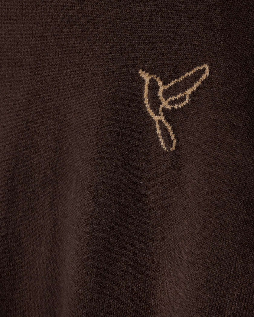 Flower Embroidered Crew Neck