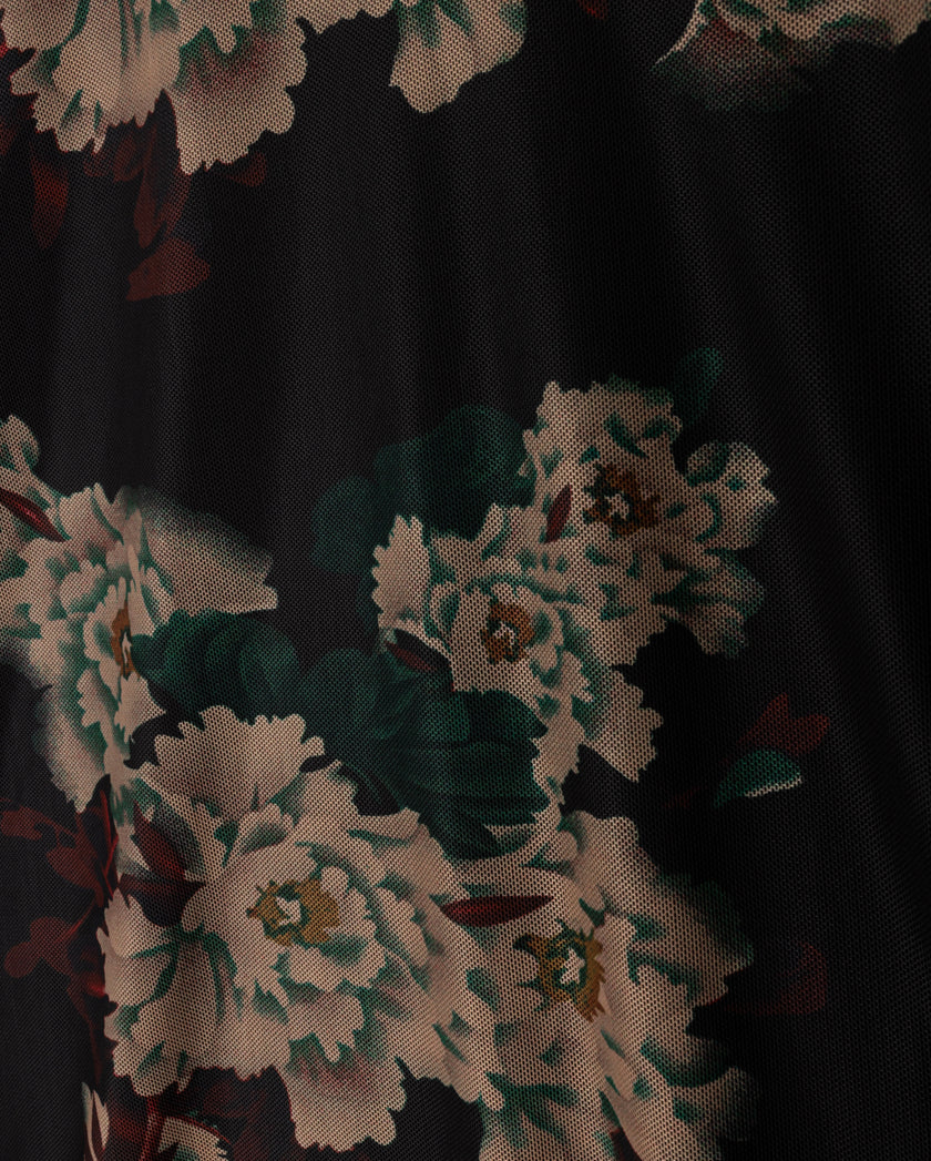 Danube Floral Mesh Turtleneck