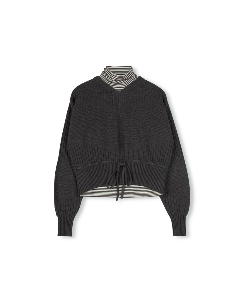 Open Neck Sweater With Turtleneck