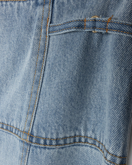 Slate Yoke Panel Denim Skirt