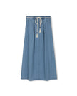Story Rope Belt Denim Pleat Skirt