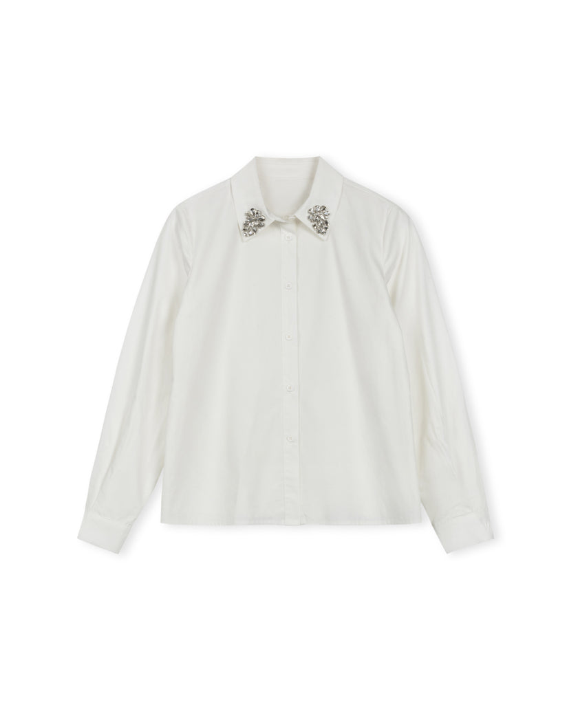 Portrait Crystal Detailed Blouse