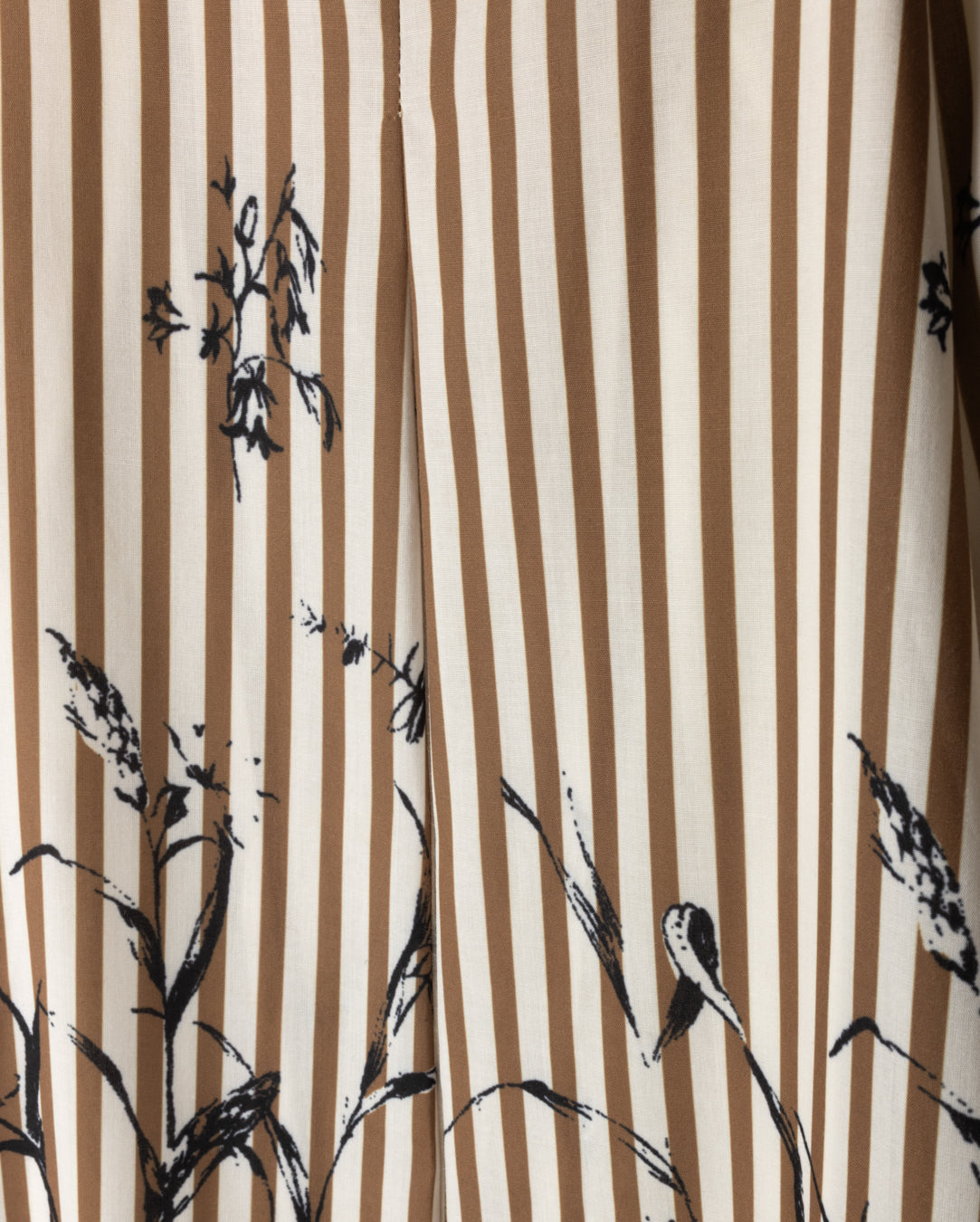 Novella Poplin Stripe Floral Detailed Maxi Skirt