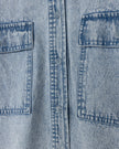 Beige Large Pockets Denim Shirt